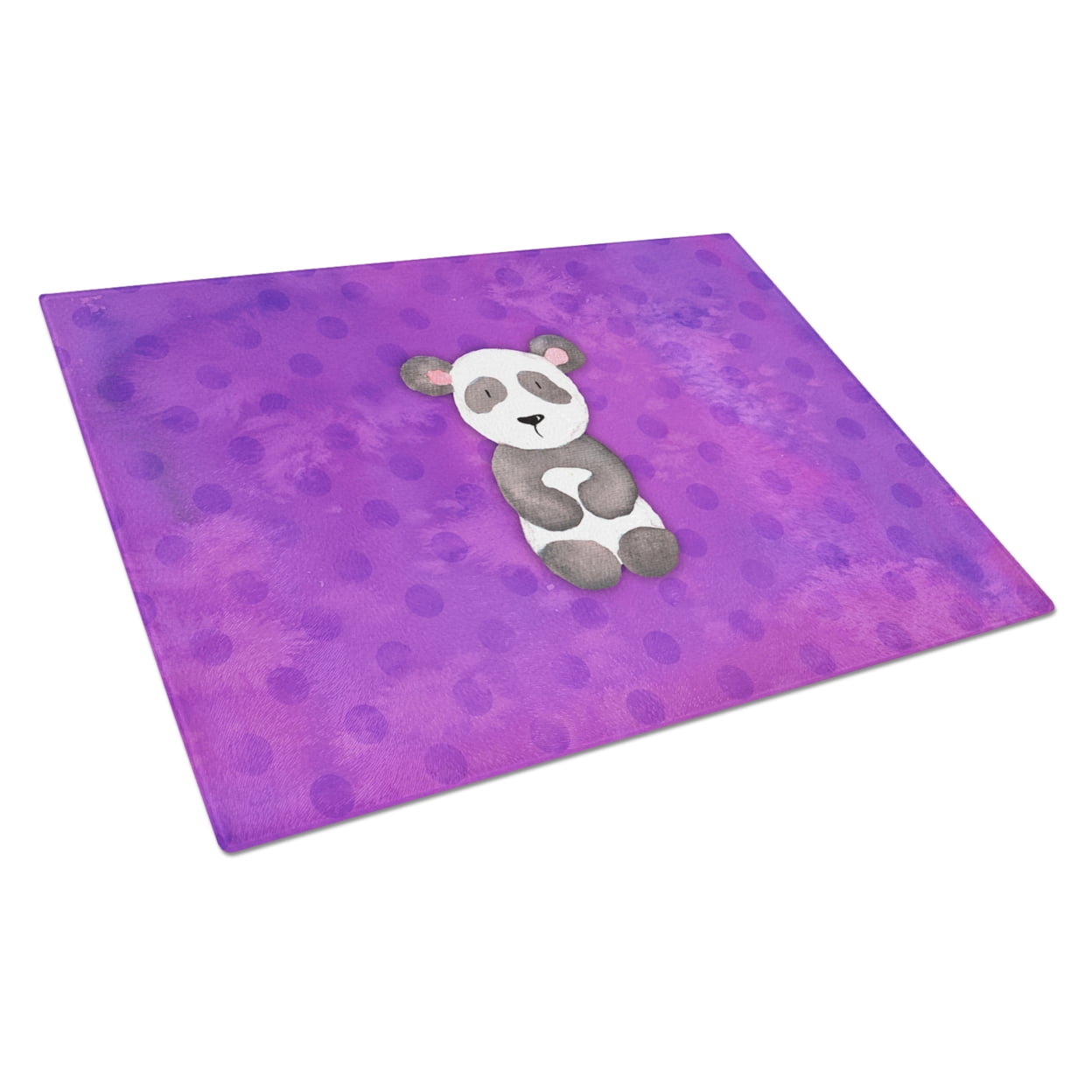 Polkadot Panda Bear Watercolor Glass Cutting Board - Large