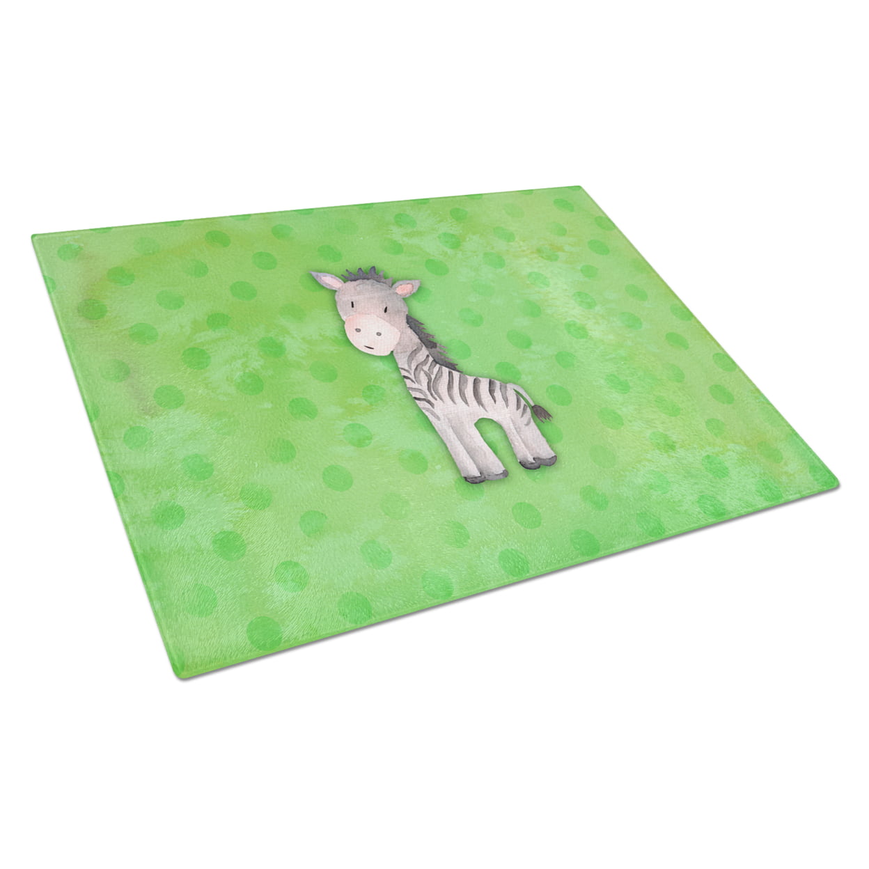 Polkadot Zebra Watercolor Glass Cutting Board - Large