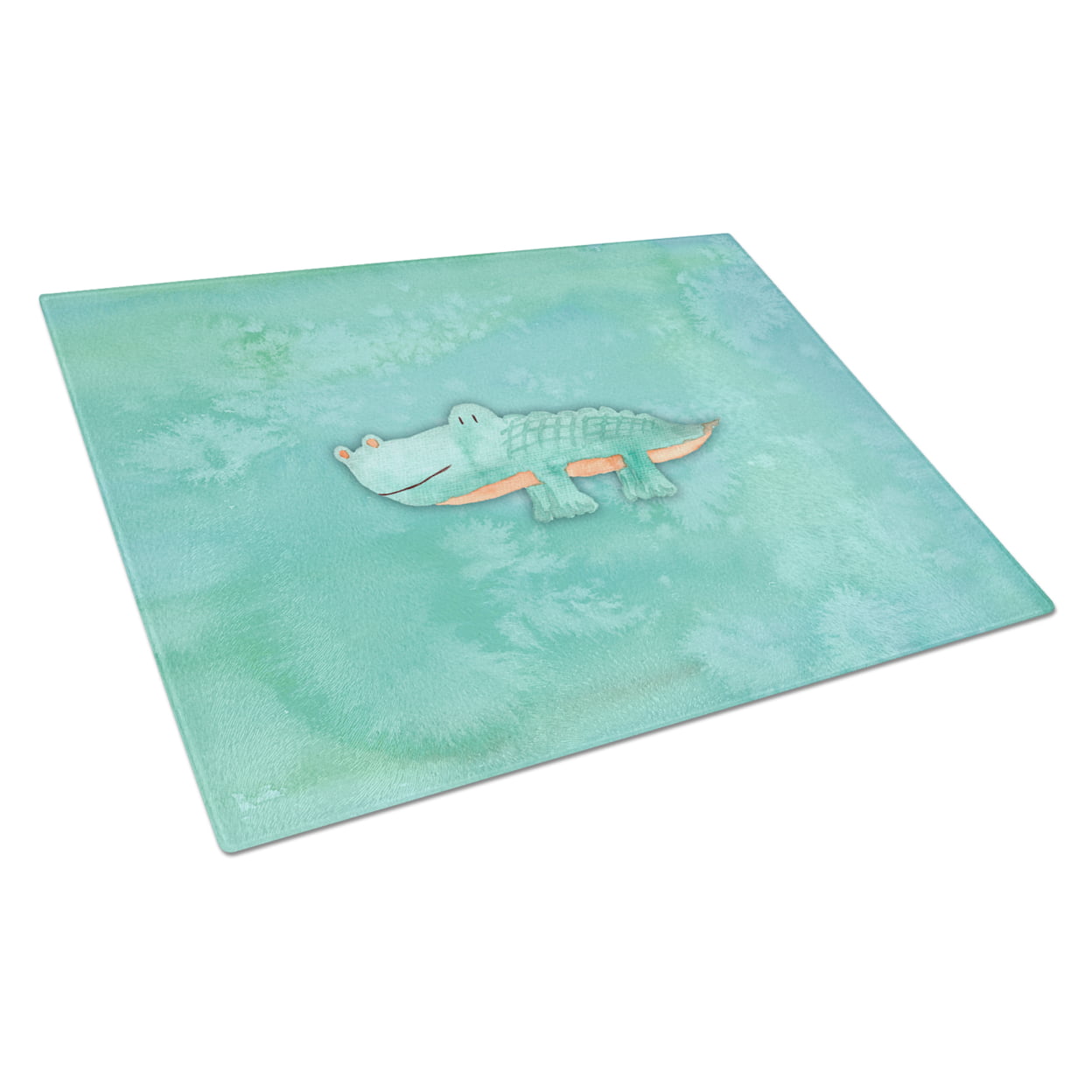 Alligator Watercolor Glass Cutting Board - Large