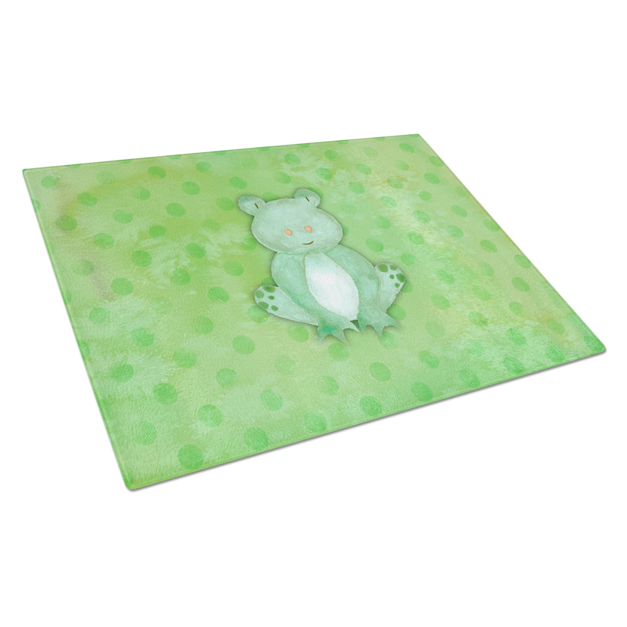Polkadot Frog Watercolor Glass Cutting Board - Large