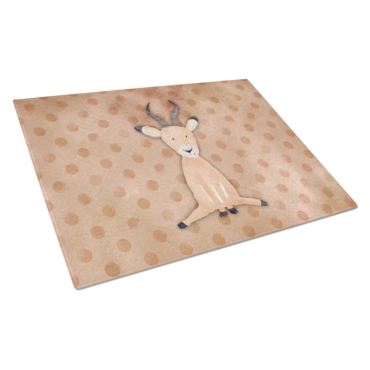 Polkadot Antelope Watercolor Glass Cutting Board - Large