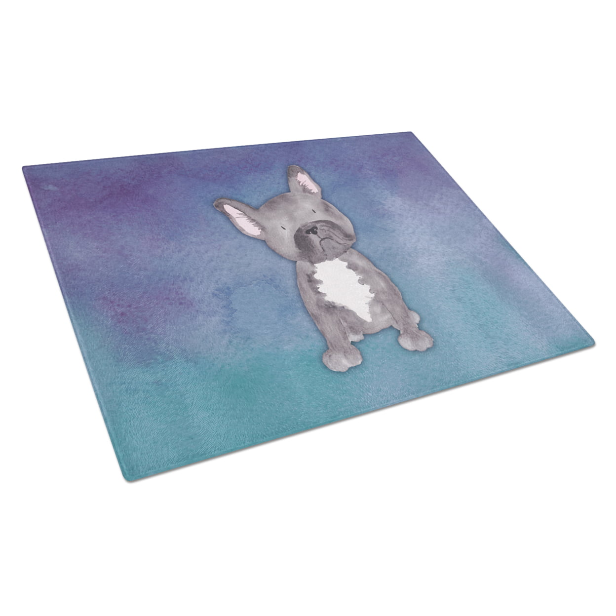 French Bulldog Watercolor Glass Cutting Board - Large
