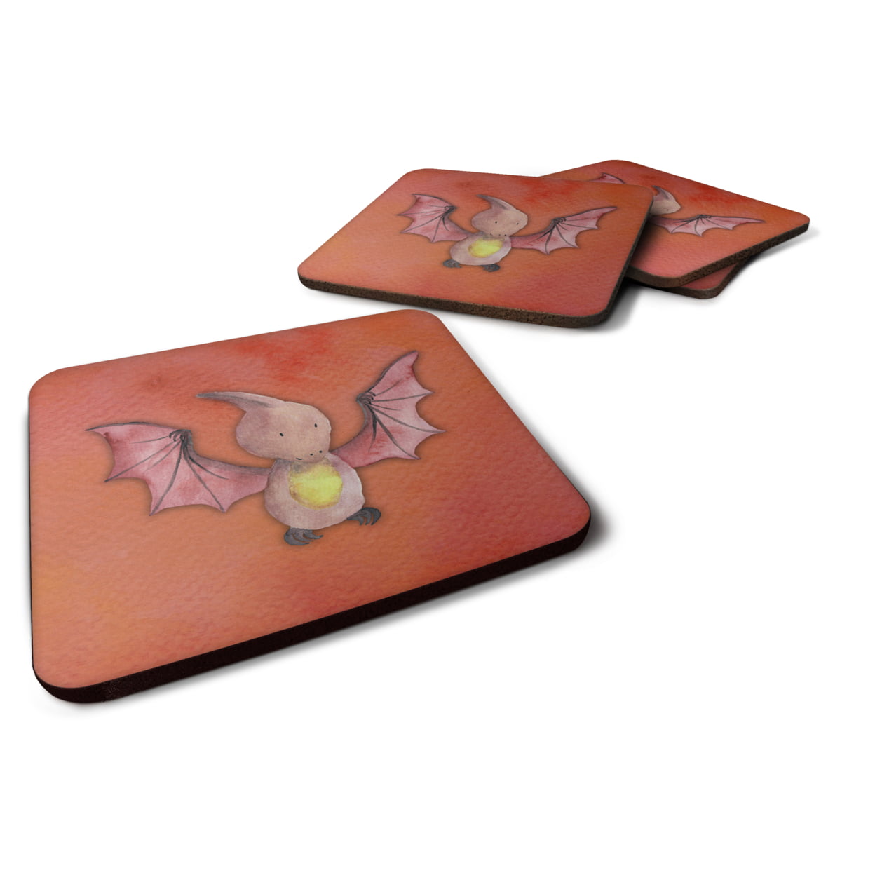 Pterodactyl Watercolor Foam Coasters - Set of 4