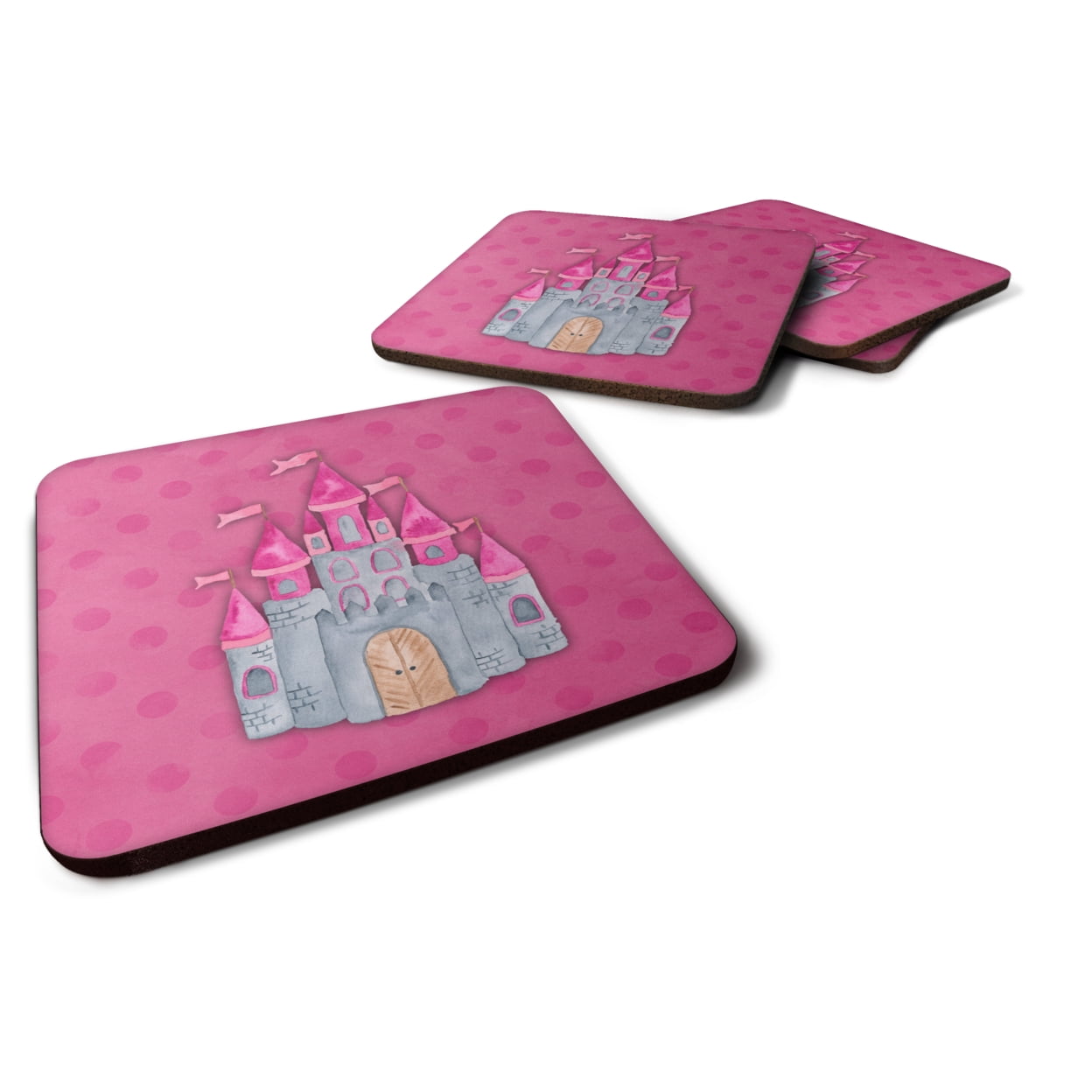 Princess Castle Watercolor Foam Coasters - Set of 4