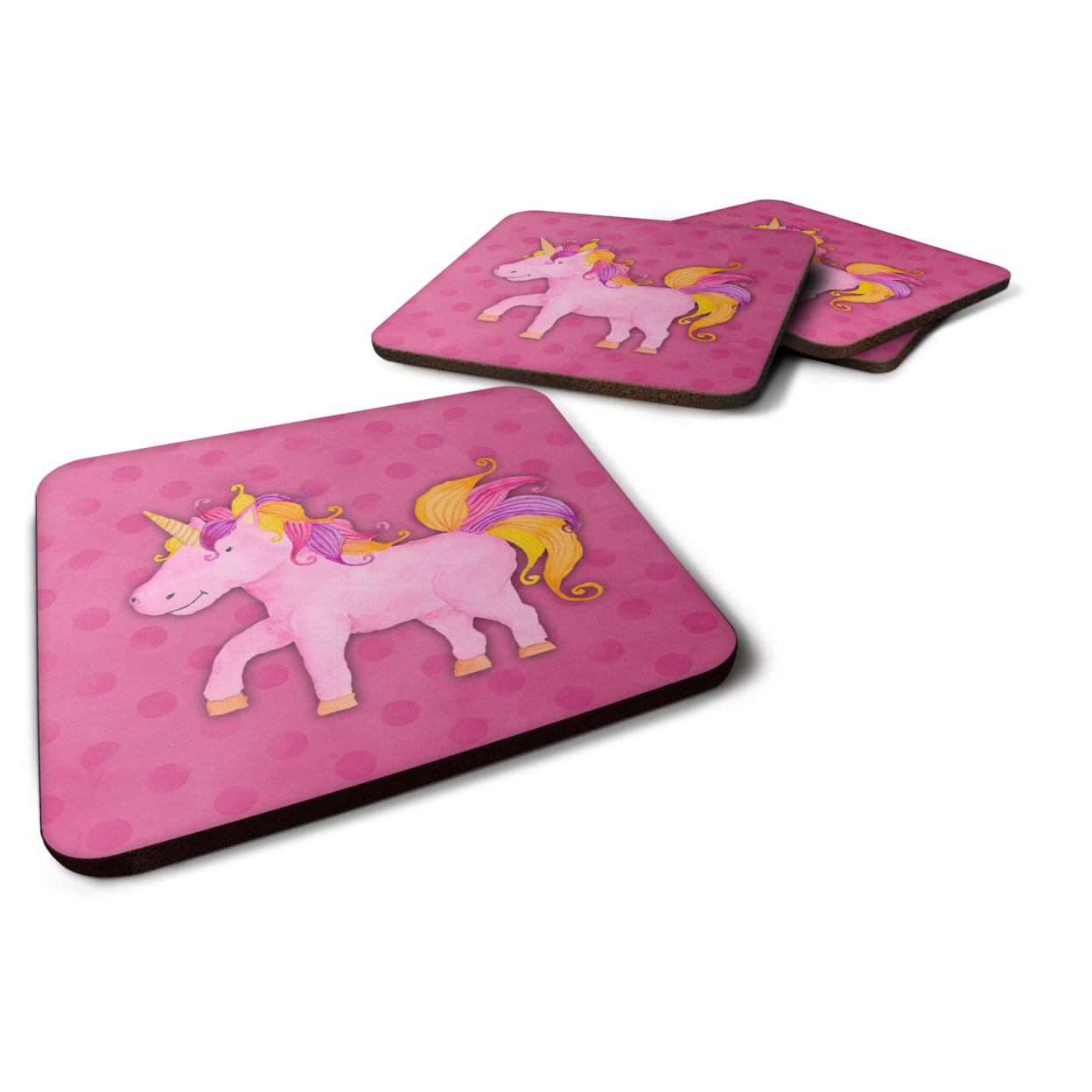 BB7408FC Unicorn Watercolor Foam Coasters - Set of 4