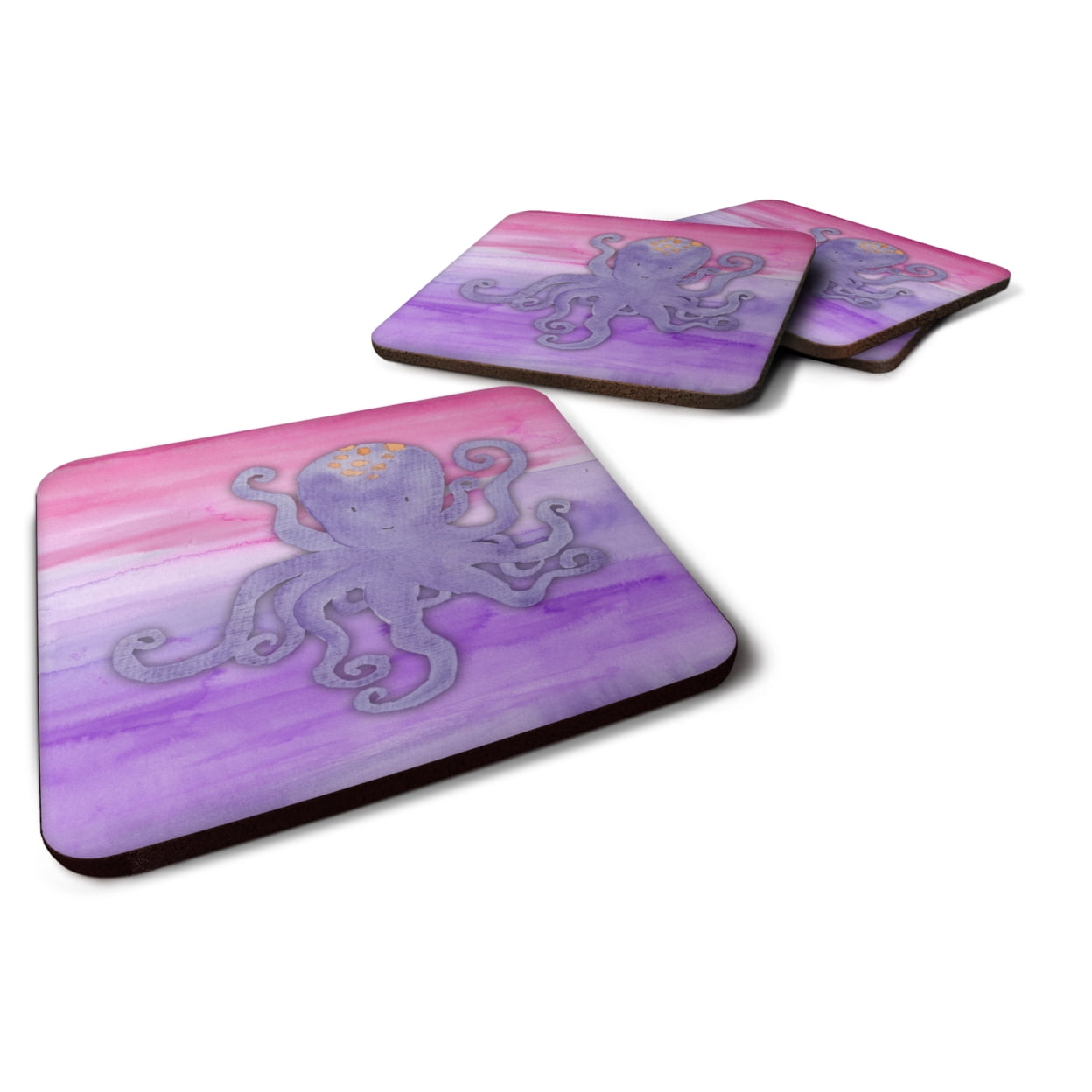 Octopus Watercolor Foam Coasters - Set of 4