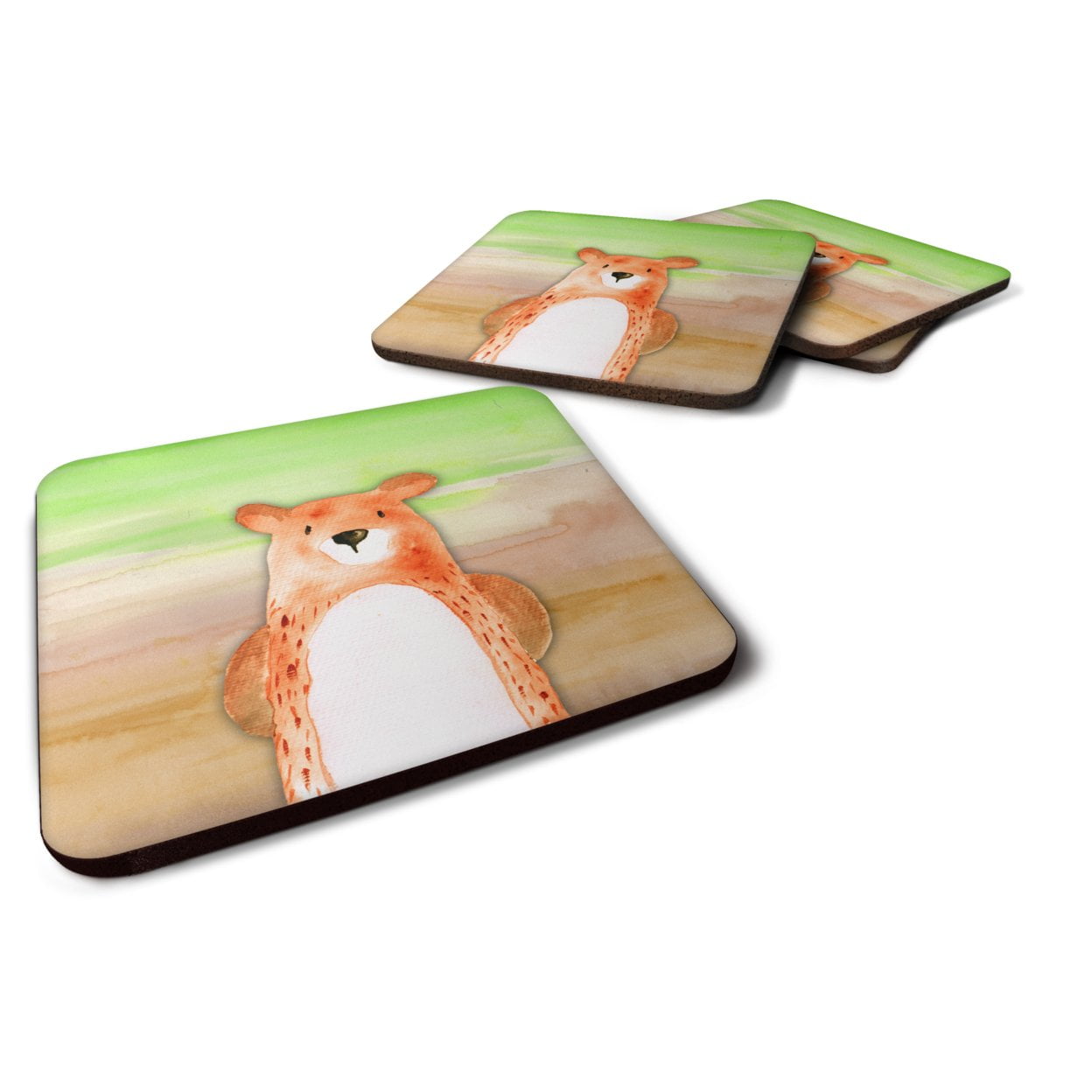 Bear Watercolor Foam Coasters - Set of 4
