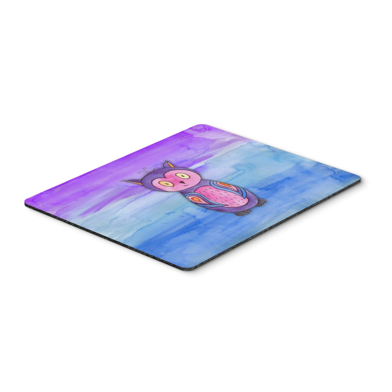 Pink & Purple Owl Watercolor Mouse Pad, Hot Pad or Trivet