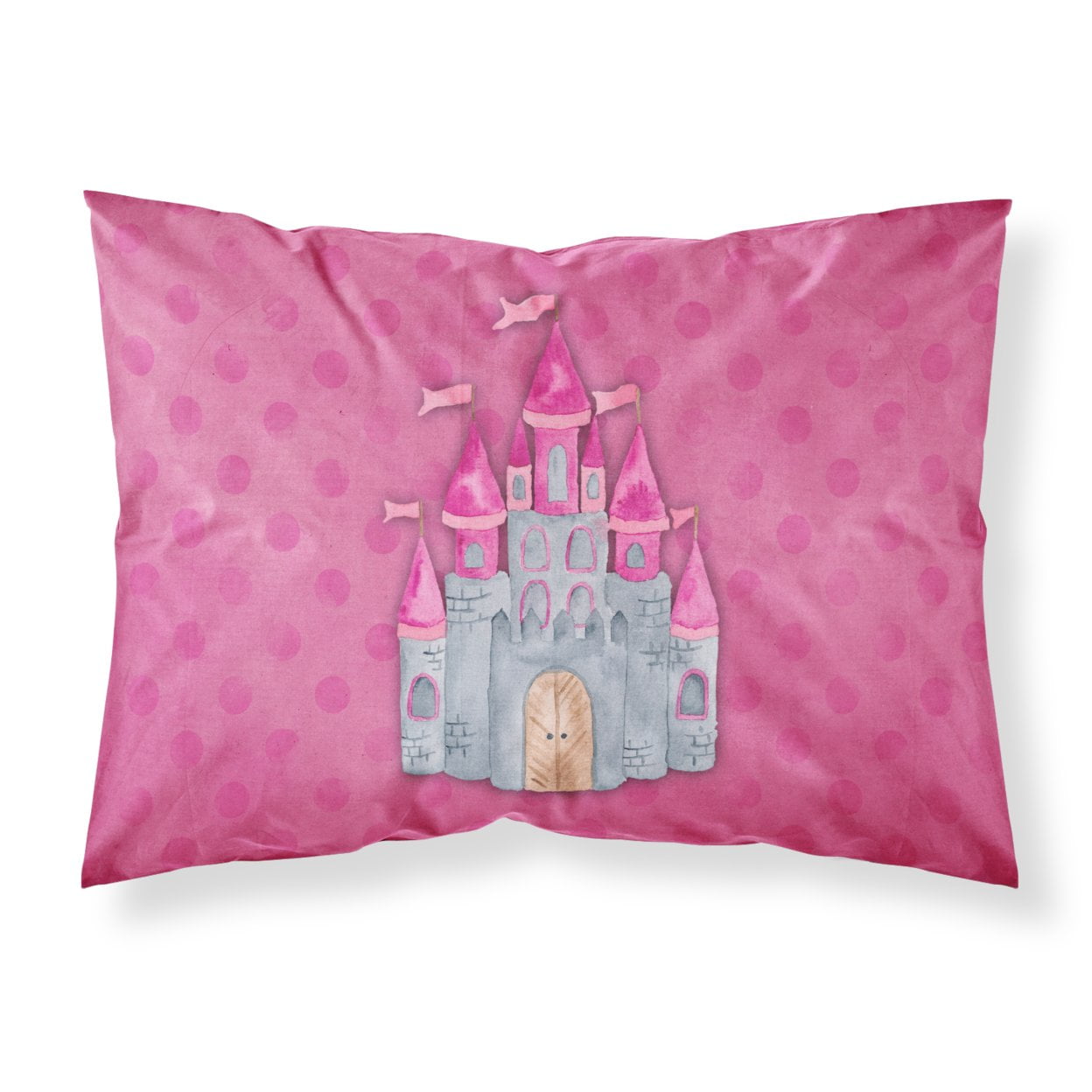 Princess Castle Watercolor Fabric Standard Pillowcase