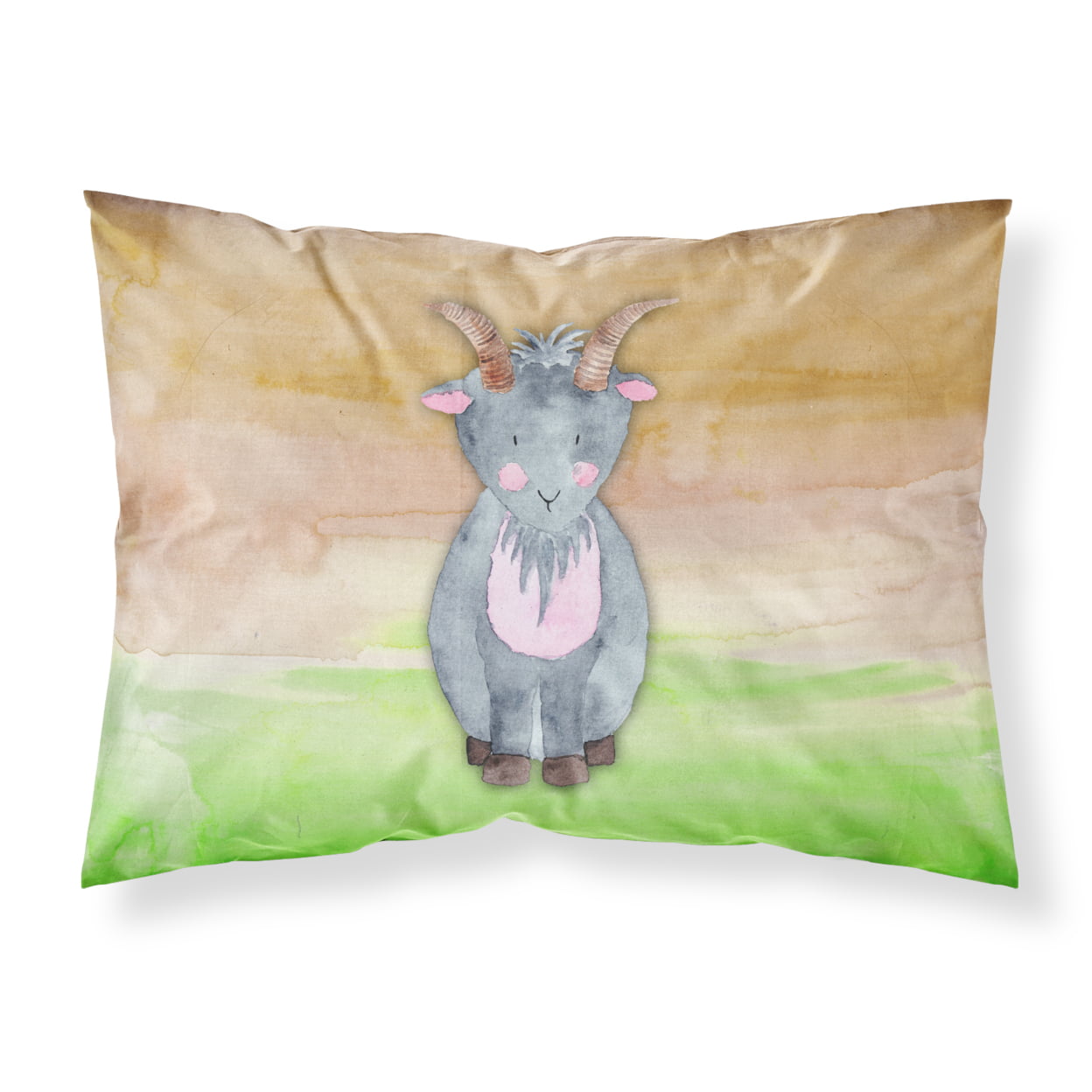 Goat Watercolor Fabric Standard Pillowcase