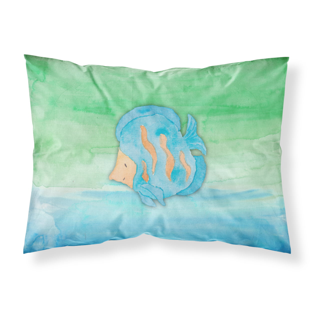 Blue Fish Watercolor Fabric Standard Pillowcase