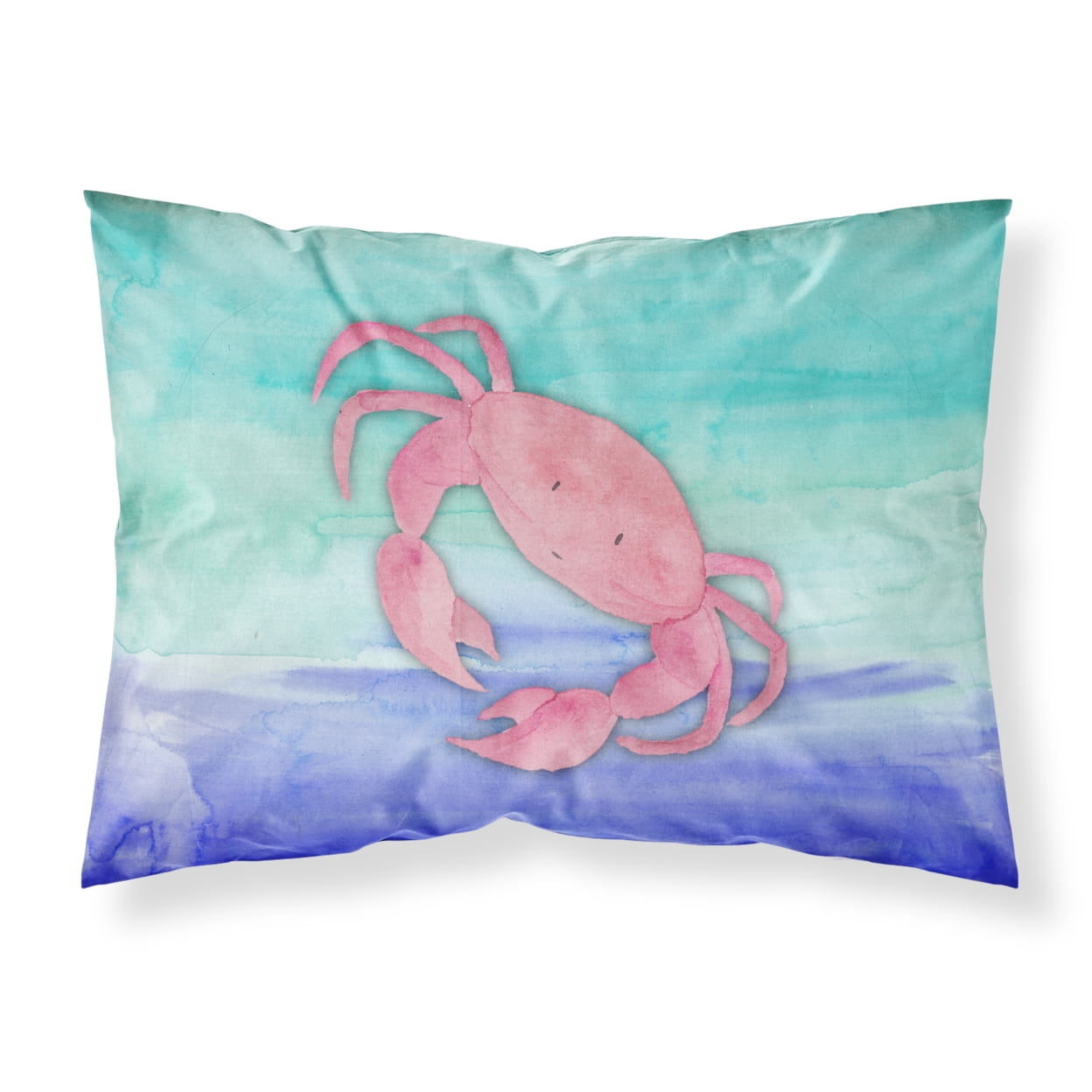 Crab Watercolor Fabric Standard Pillowcase