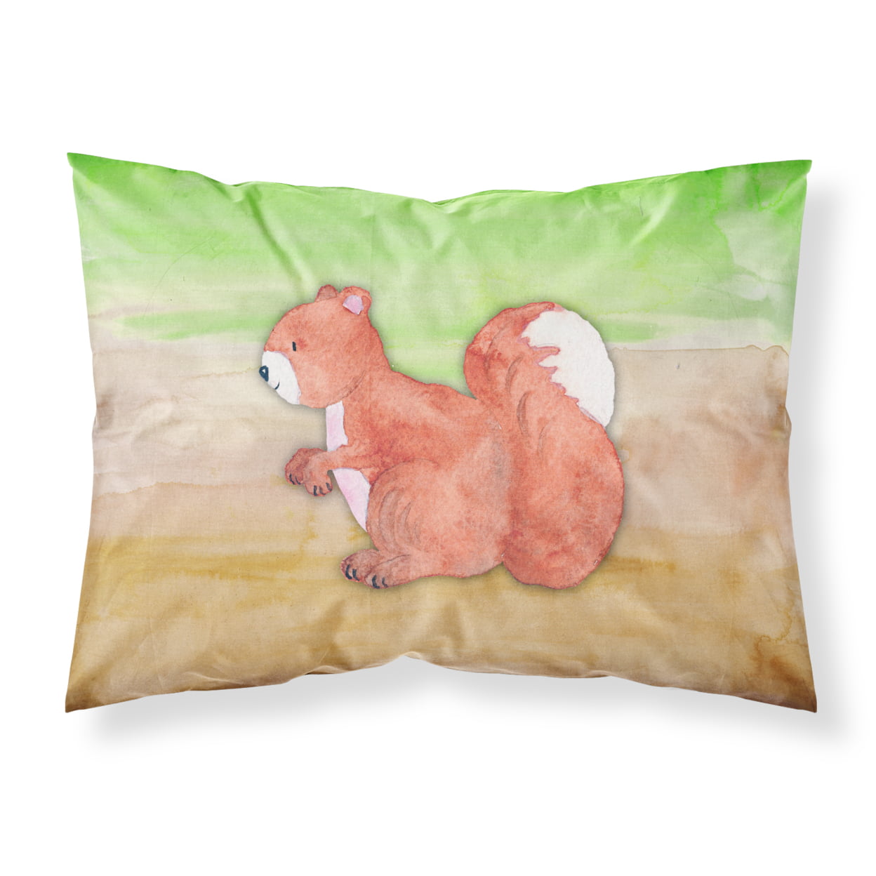 Squirrel Watercolor Fabric Standard Pillowcase