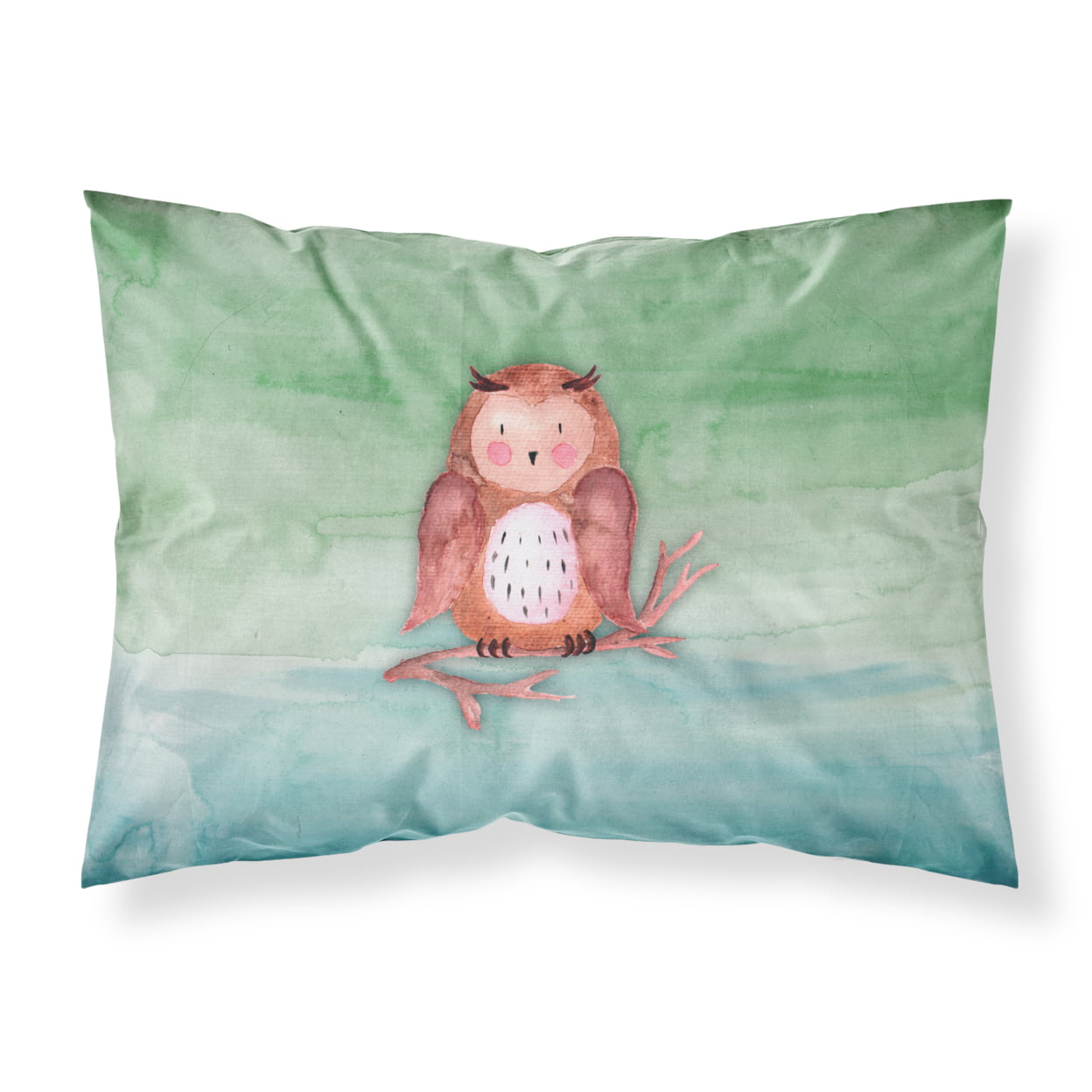 Brown Owl Watercolor Fabric Standard Pillowcase