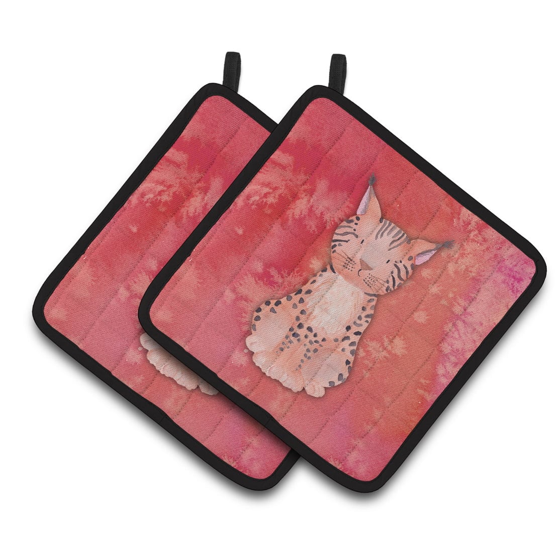 Lynx Watercolor Pair of Pot Holders