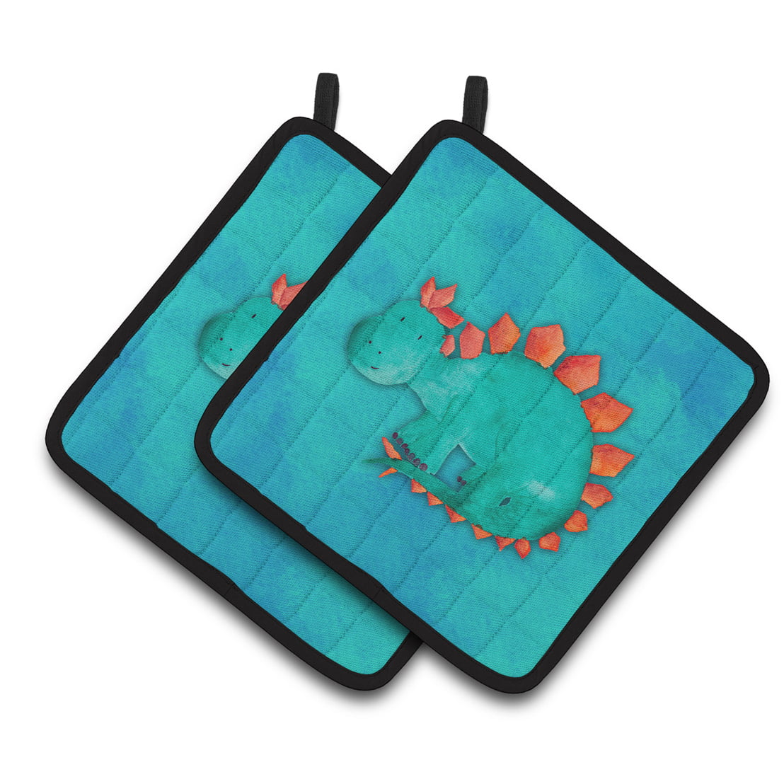BB7399PTHD Stegosaurus Watercolor Pair of Pot Holders