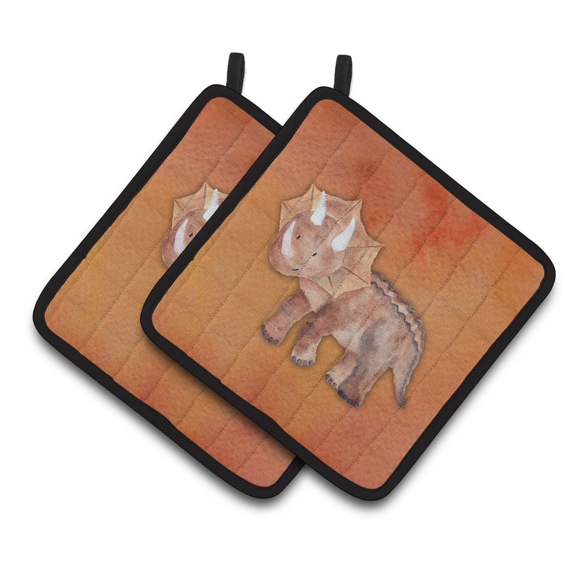 BB7403PTHD Triceratops Watercolor Pair of Pot Holders