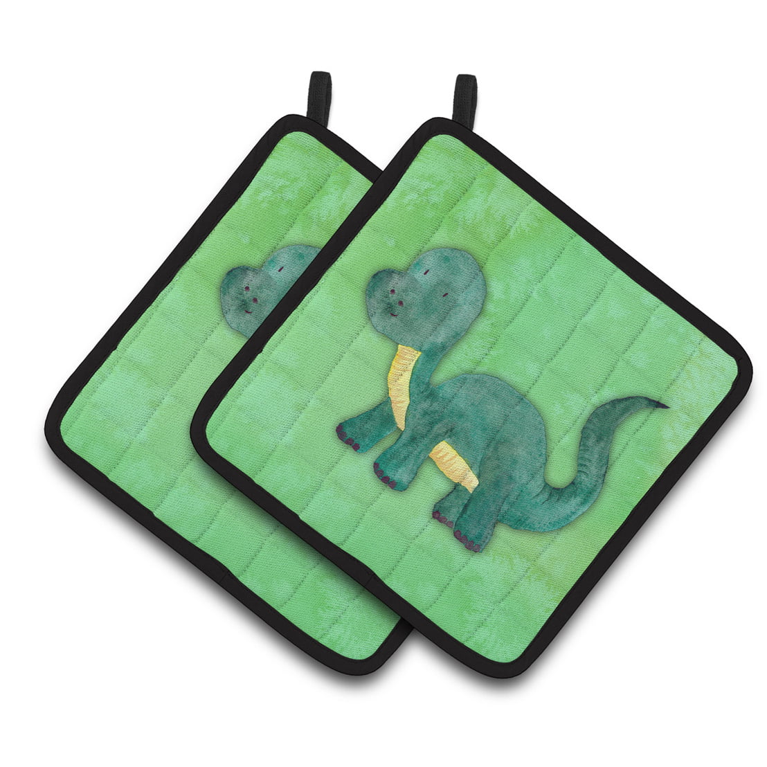 Brontosaurus Watercolor Pair of Pot Holders