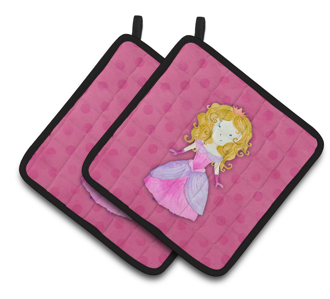 Princess Watercolor Pair of Pot Holders