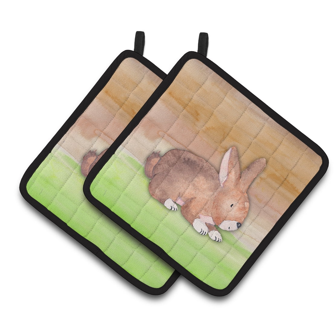 Rabbit Watercolor Pair of Pot Holders