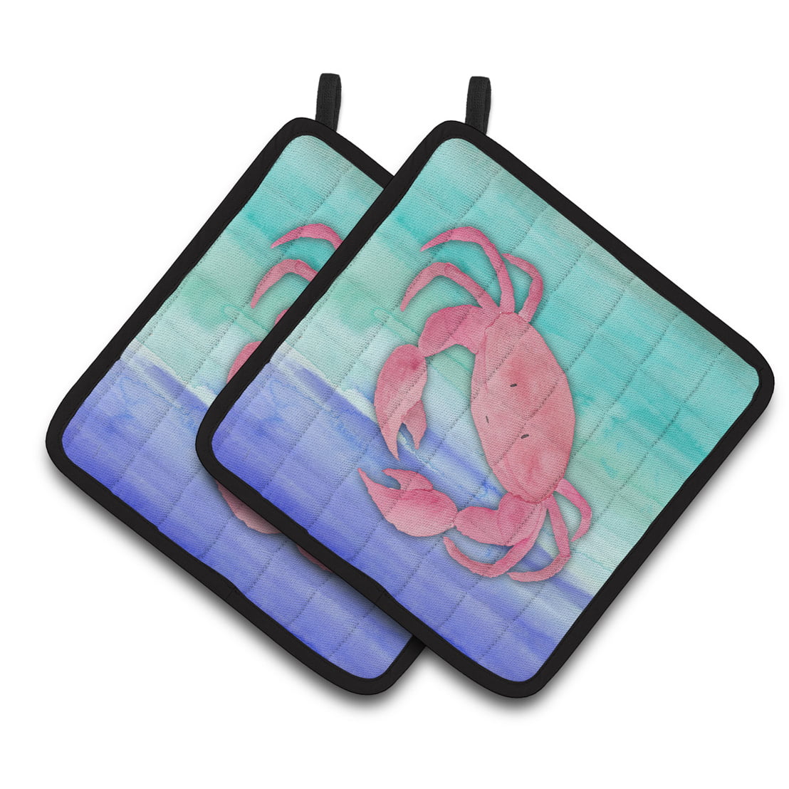 Crab Watercolor Pair of Pot Holders