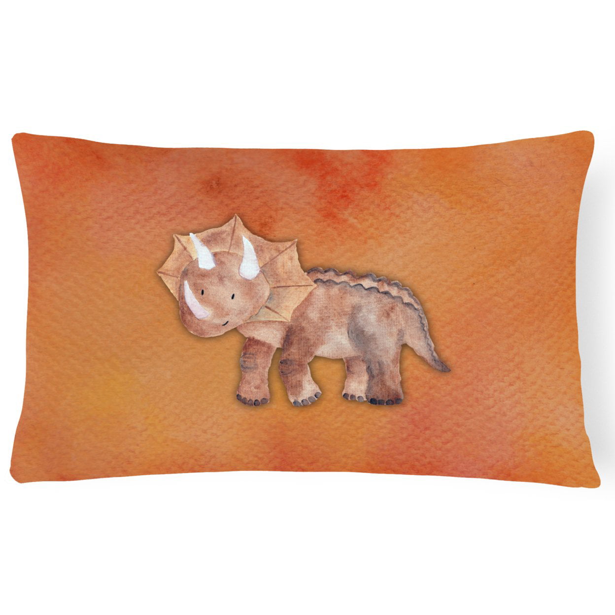 Triceratops Watercolor Canvas Fabric Decorative Pillow