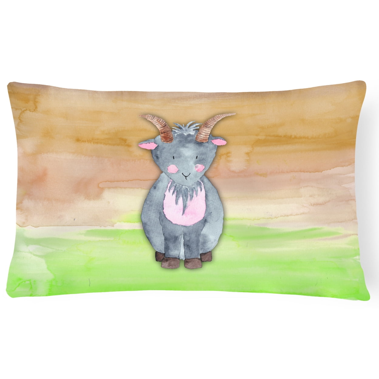 Goat Watercolor Canvas Fabric Decorative Pillow