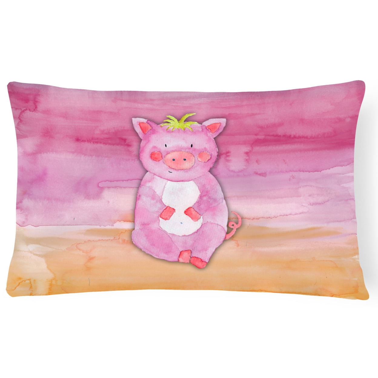 Pig Watercolor Canvas Fabric Decorative Pillow