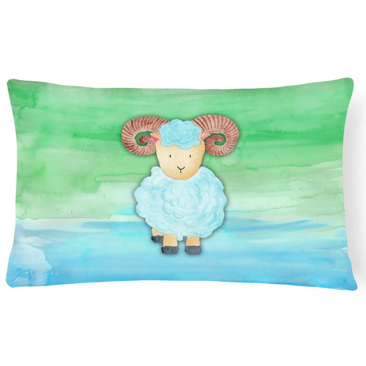Ram Sheep Watercolor Canvas Fabric Decorative Pillow