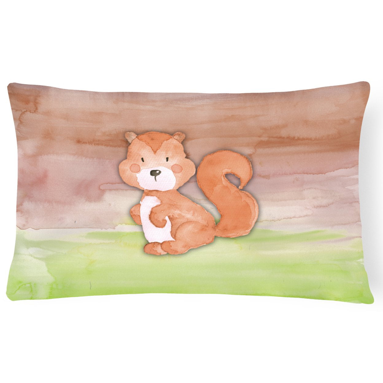 Squirrel Watercolor Canvas Fabric Decorative Pillow