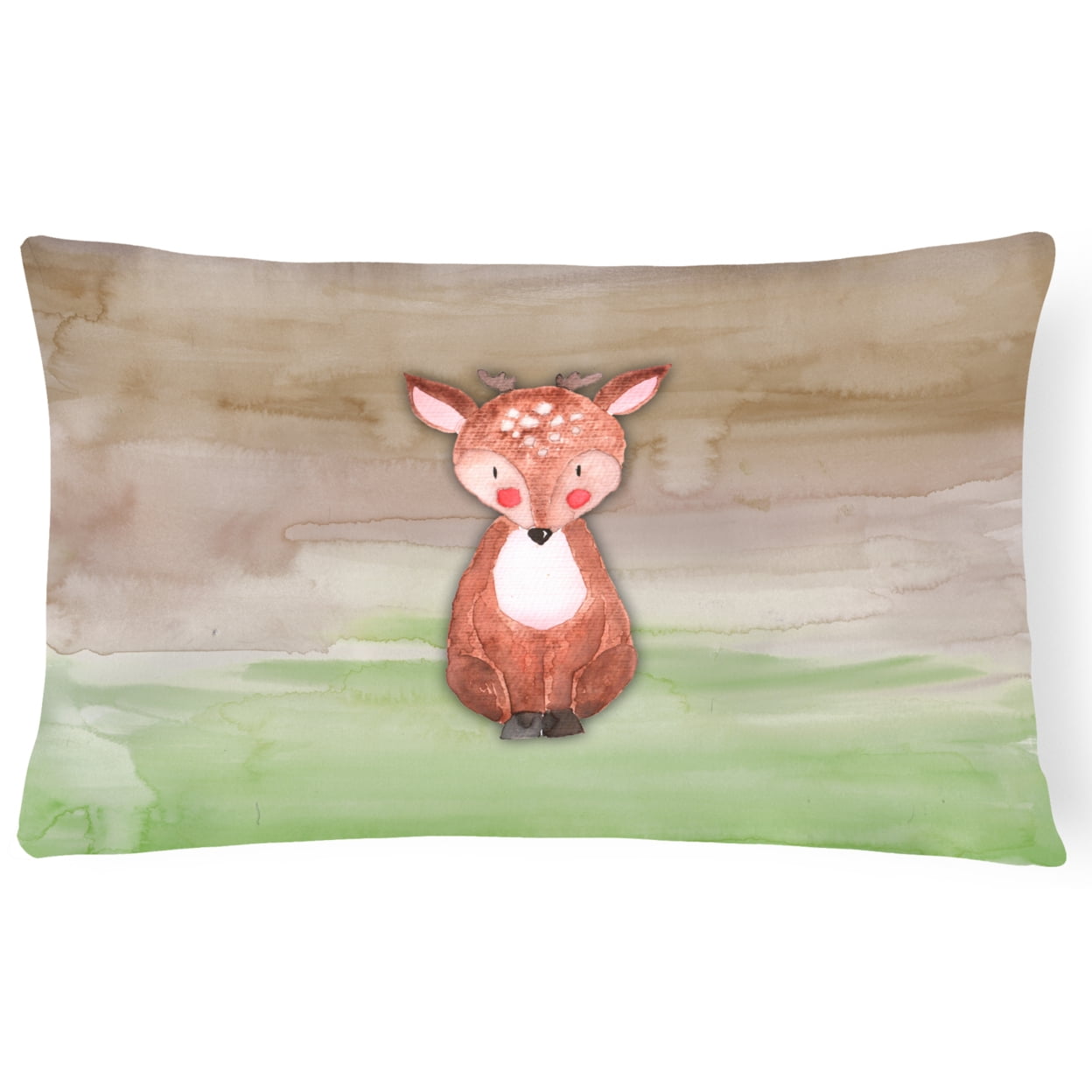 Picture of Carolines Treasures BB7442PW1216 Baby Deer Watercolor Canvas Fabric Decorative Pillow