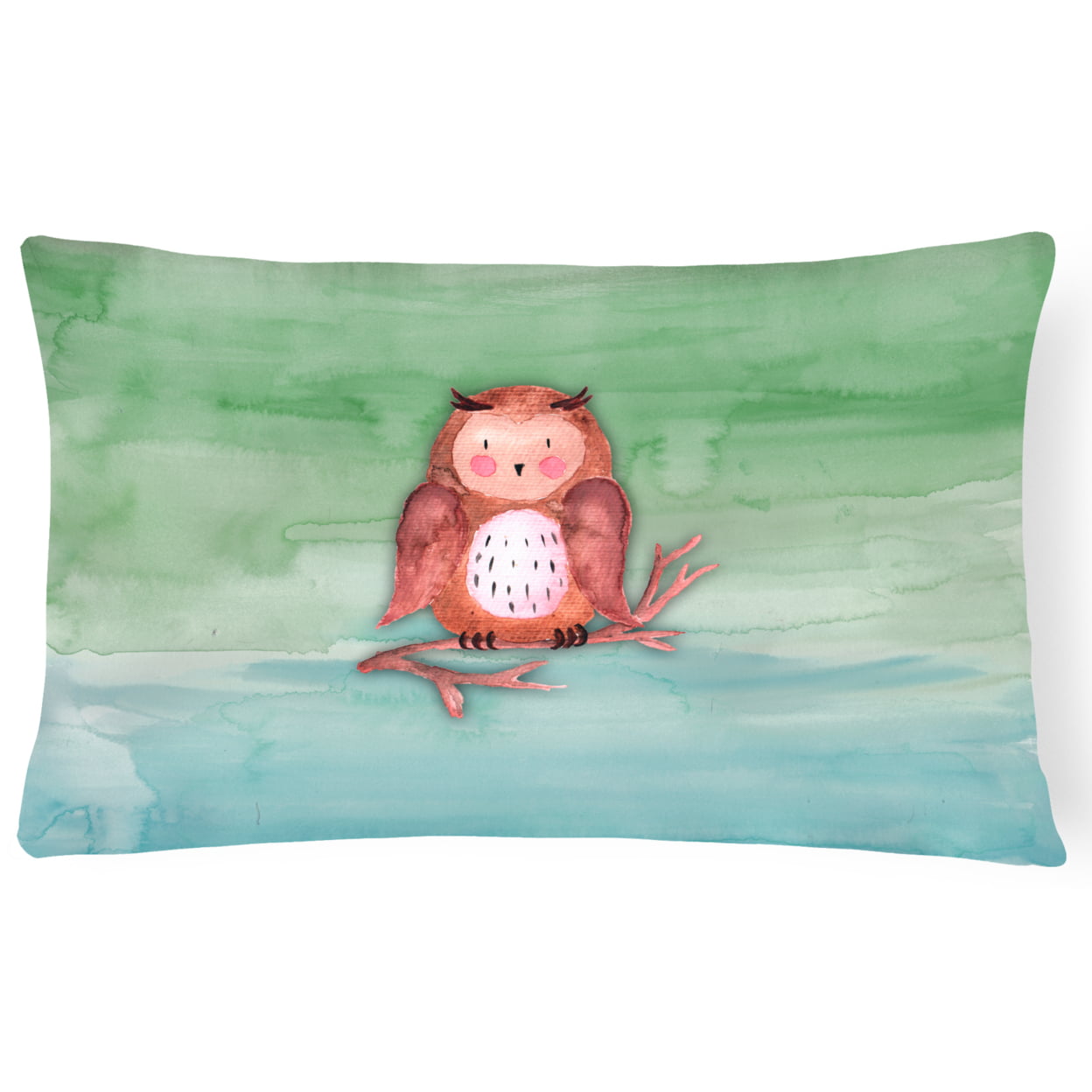 Brown Owl Watercolor Canvas Fabric Decorative Pillow