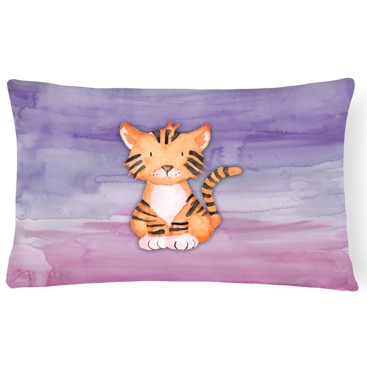Tiger Cub Watercolor Canvas Fabric Decorative Pillow
