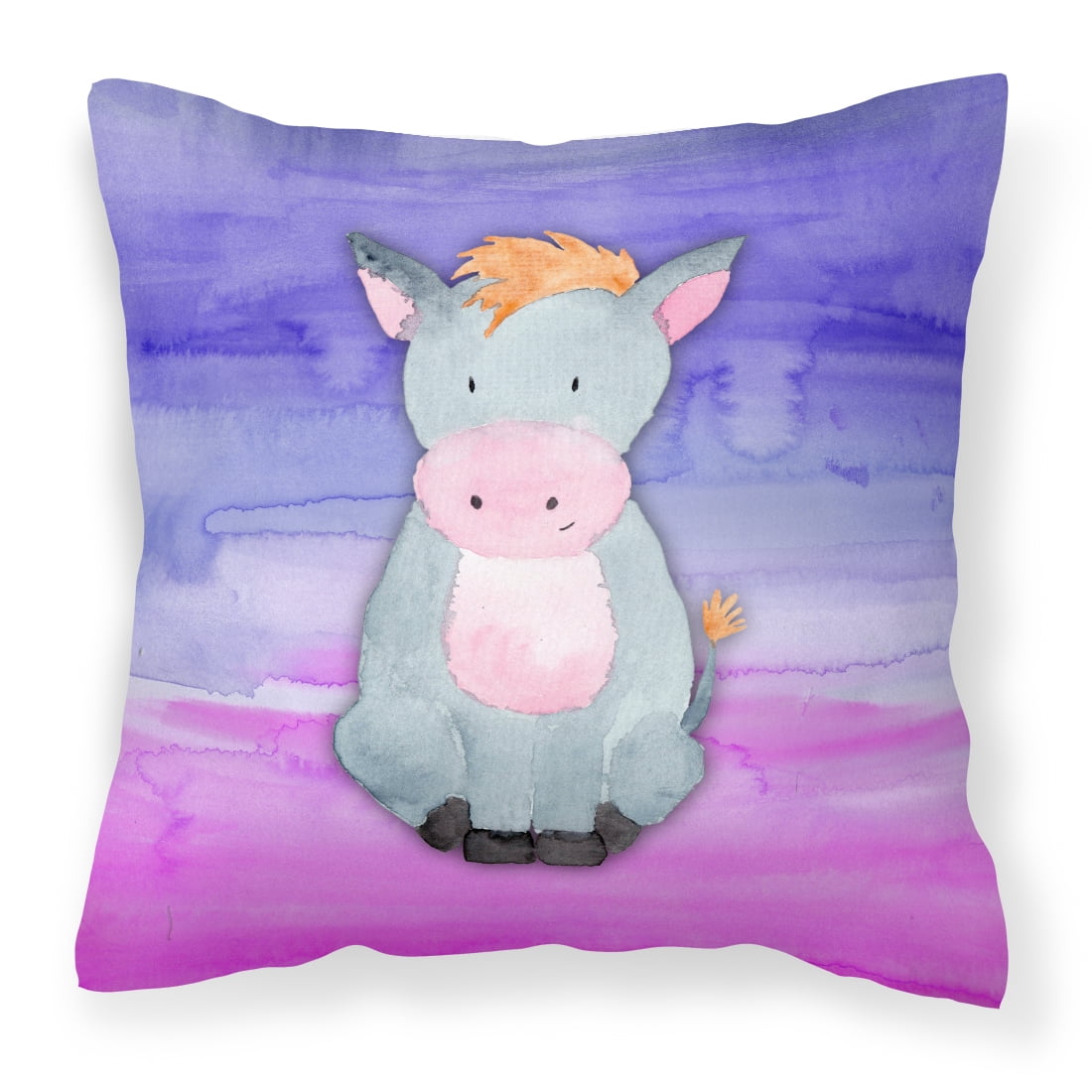 Picture of Carolines Treasures BB7415PW1414 Donkey Watercolor Fabric Decorative Pillow