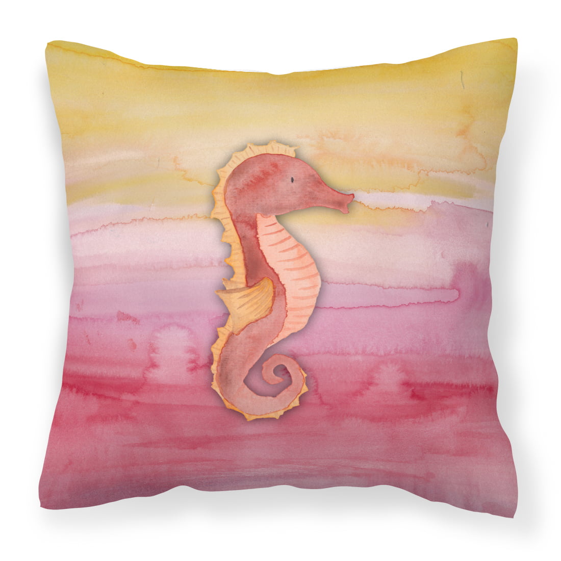 Seahorse Watercolor Fabric Decorative Pillow