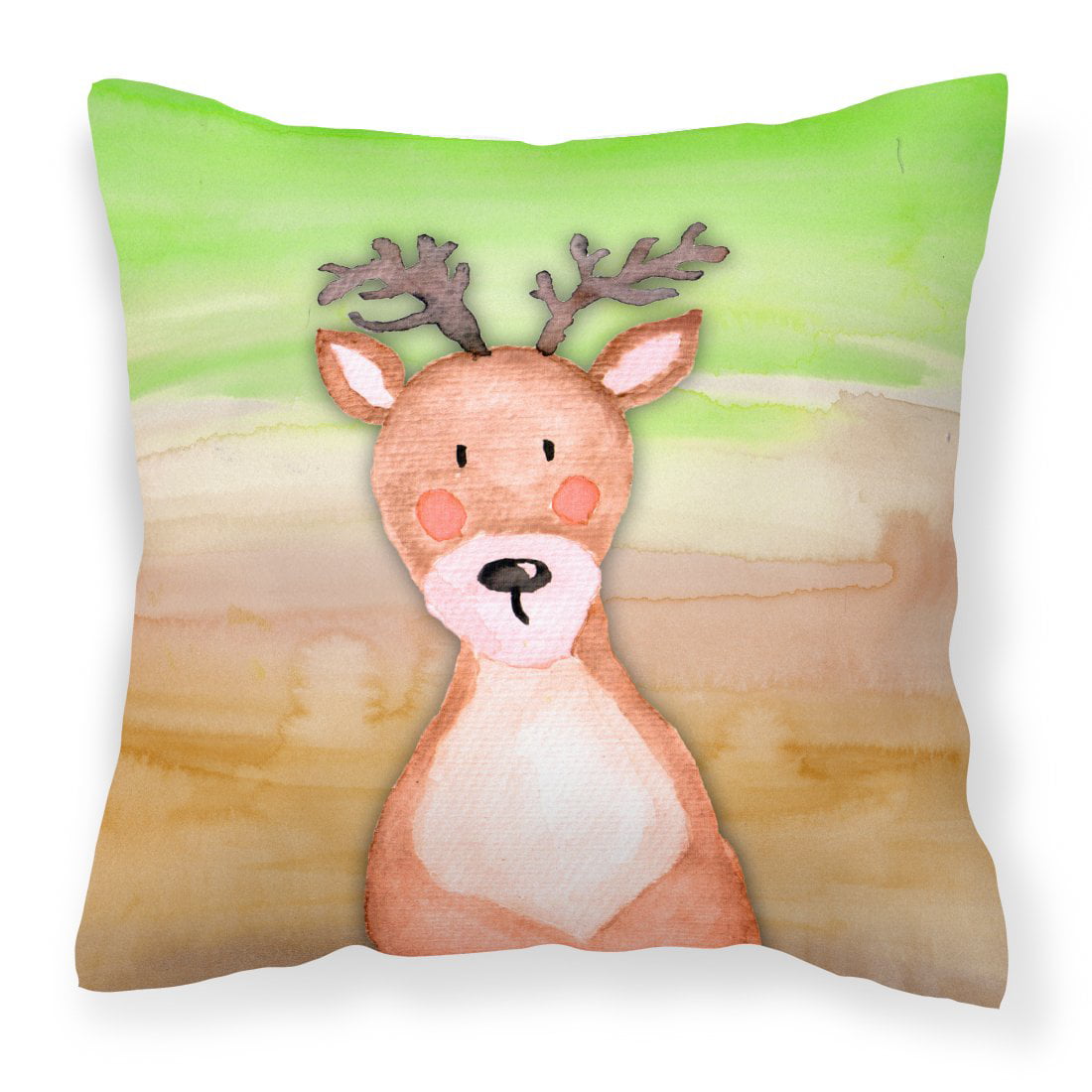 Deer Watercolor Fabric Decorative Pillow