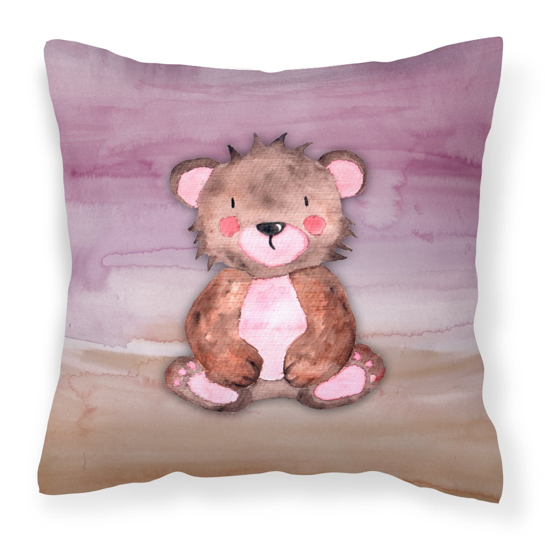 Bear Cub Watercolor Fabric Decorative Pillow
