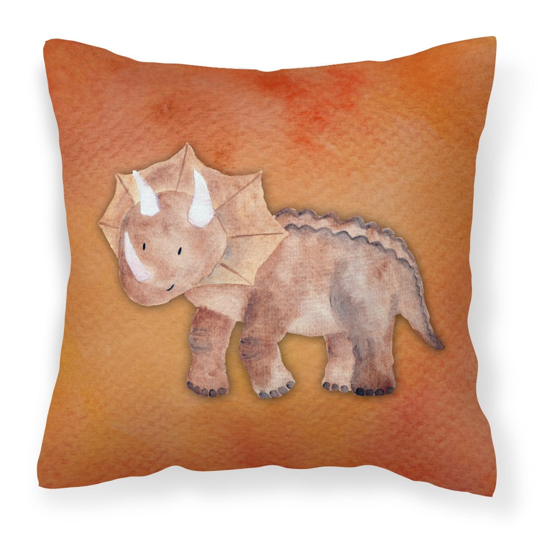 Triceratops Watercolor Fabric Decorative Pillow
