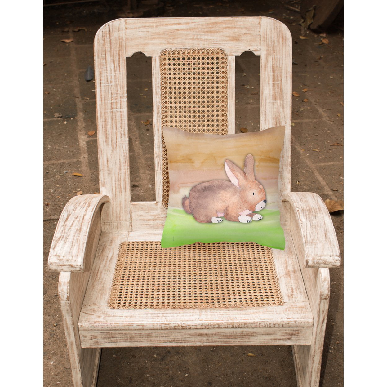 Rabbit Watercolor Fabric Decorative Pillow