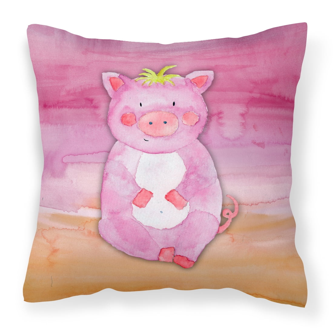 Pig Watercolor Fabric Decorative Pillow