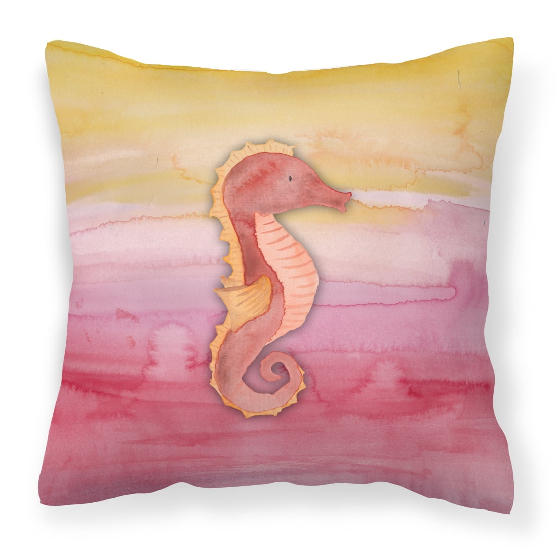 Seahorse Watercolor Fabric Decorative Pillow