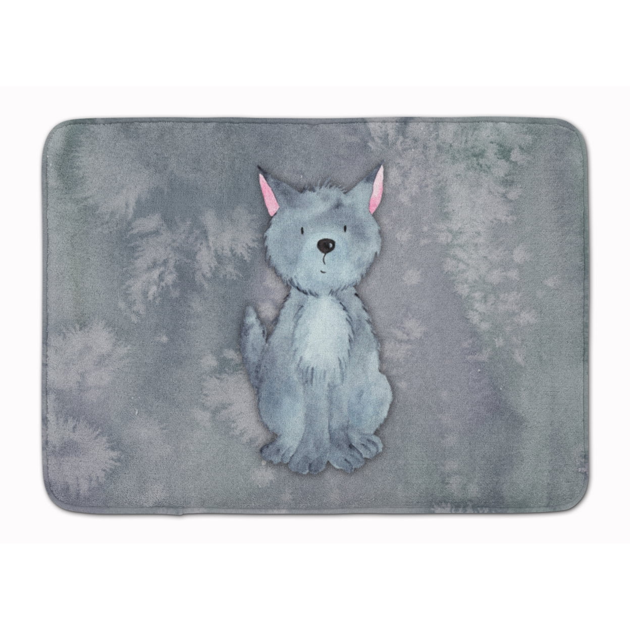 BB7398RUG Wolf Watercolor Machine Washable Memory Foam Mat