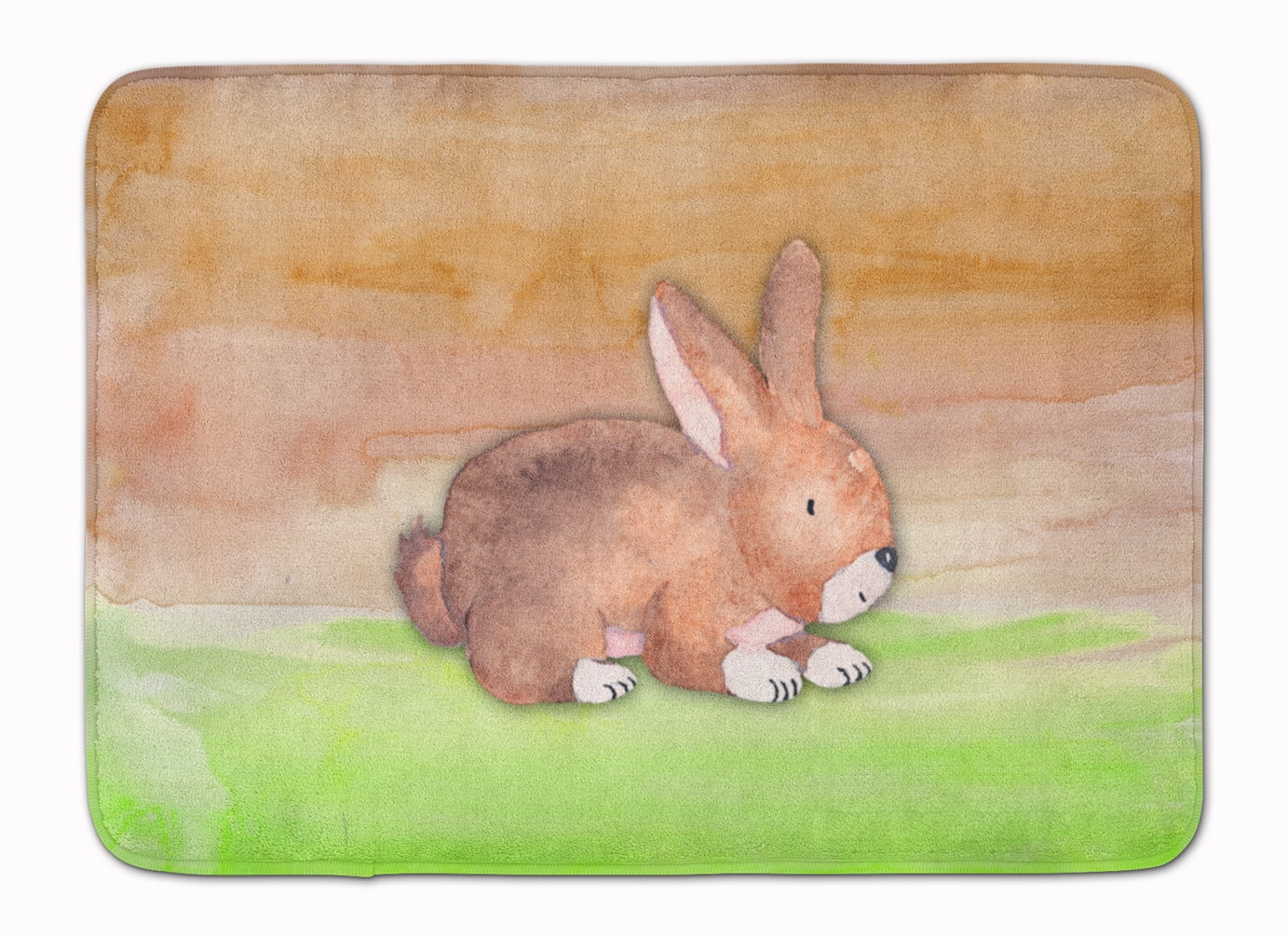 BB7410RUG Rabbit Watercolor Machine Washable Memory Foam Mat