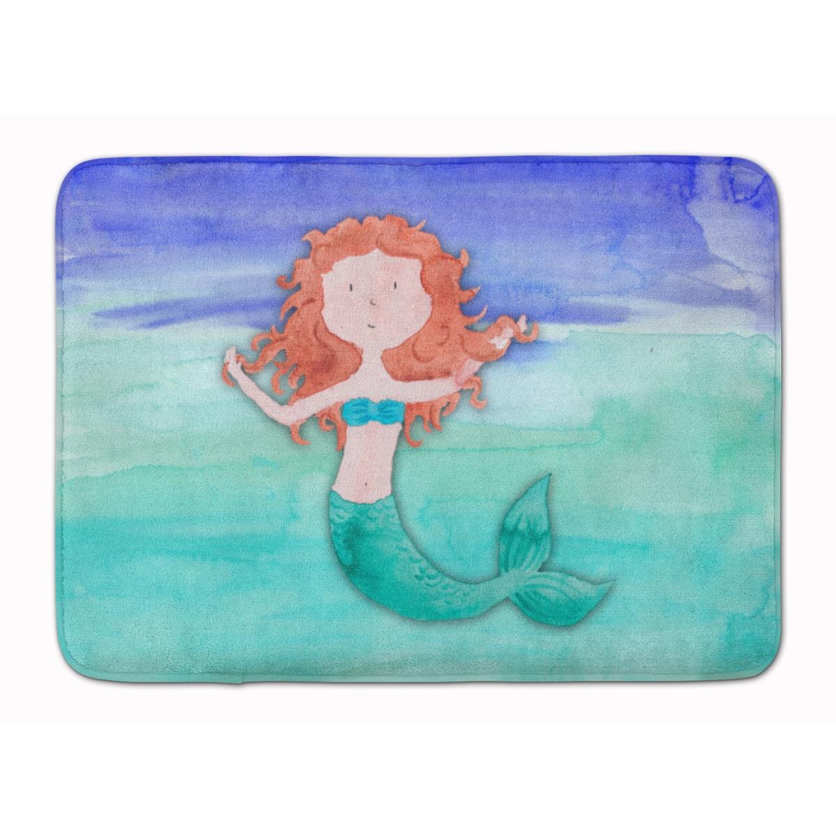 BB7421RUG Ginger Mermaid Watercolor Machine Washable Memory Foam Mat