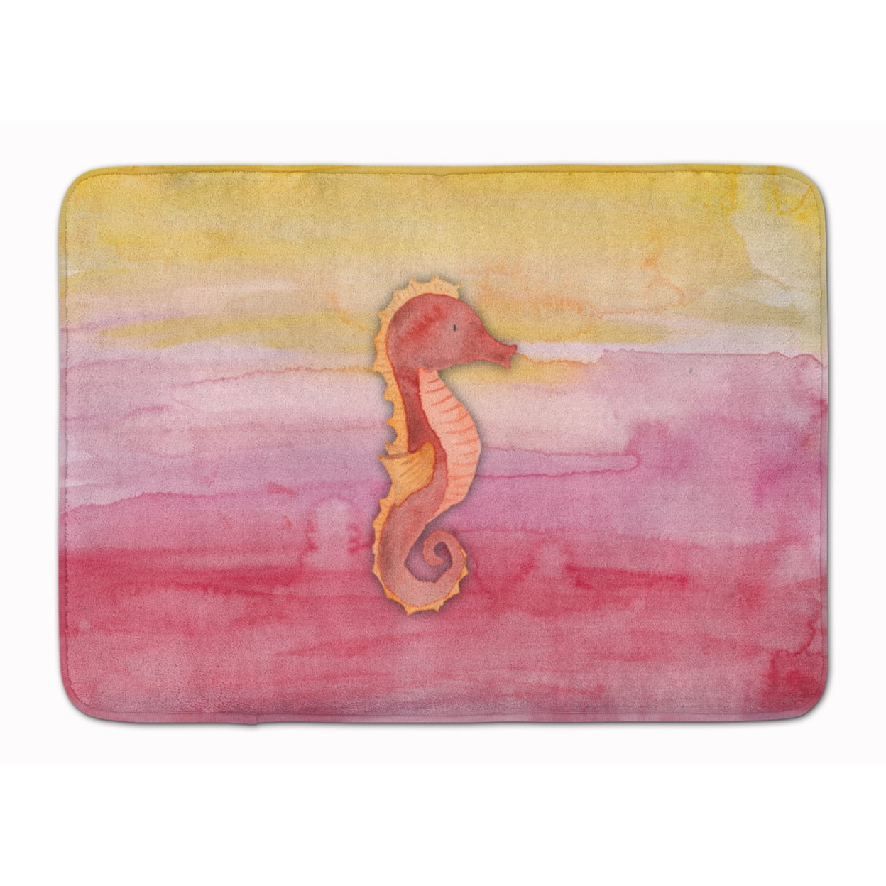 BB7425RUG Seahorse Watercolor Machine Washable Memory Foam Mat