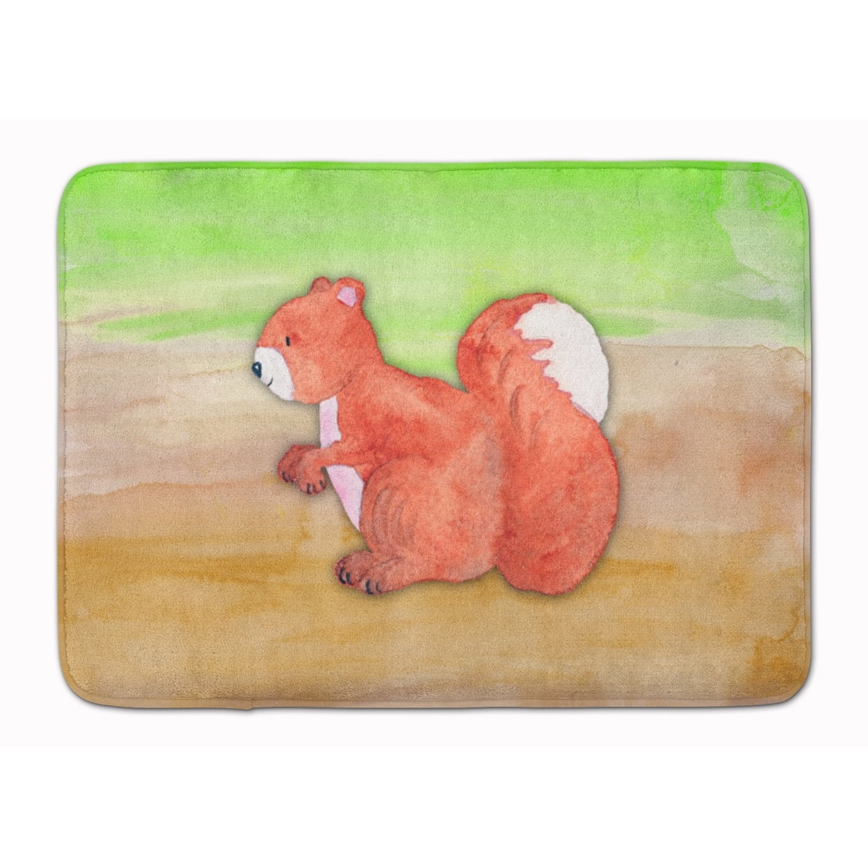 BB7431RUG Squirrel Watercolor Machine Washable Memory Foam Mat
