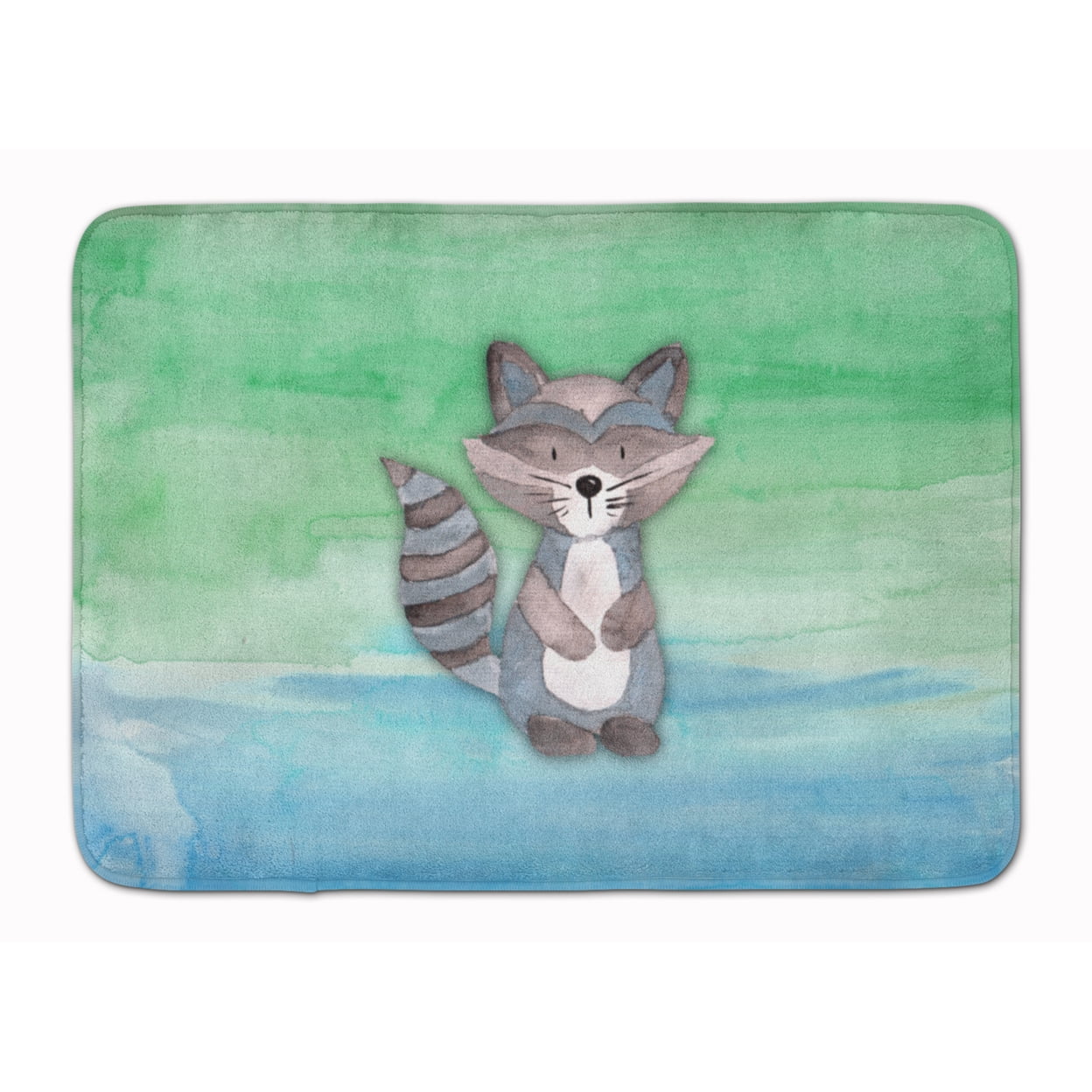 BB7438RUG Raccoon Watercolor Machine Washable Memory Foam Mat
