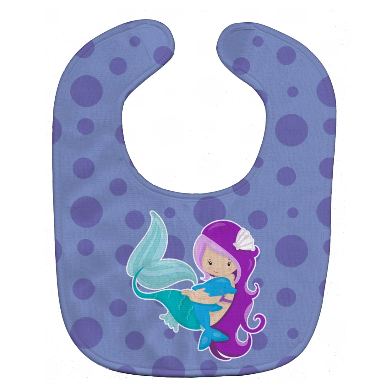 Beach Mermaid Purple Baby Bib