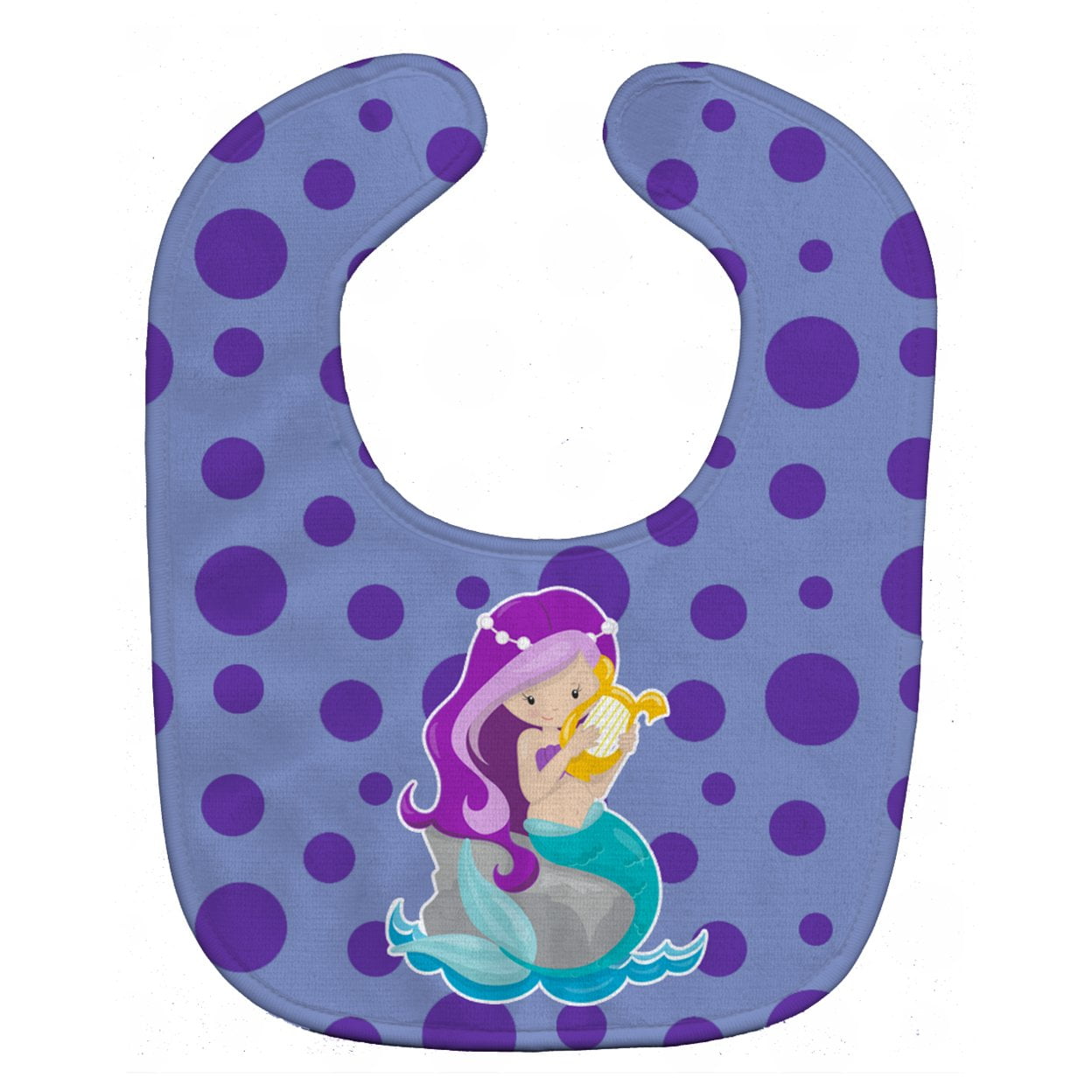 Beach Mermaid Purple Hair Baby Bib
