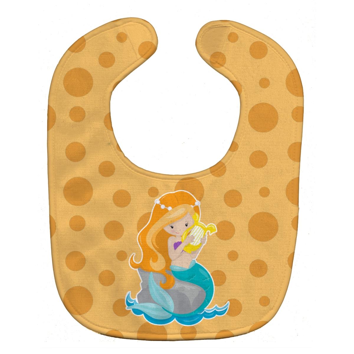 BB8829BIB Beach Mermaid Ginger Hair Baby Bib